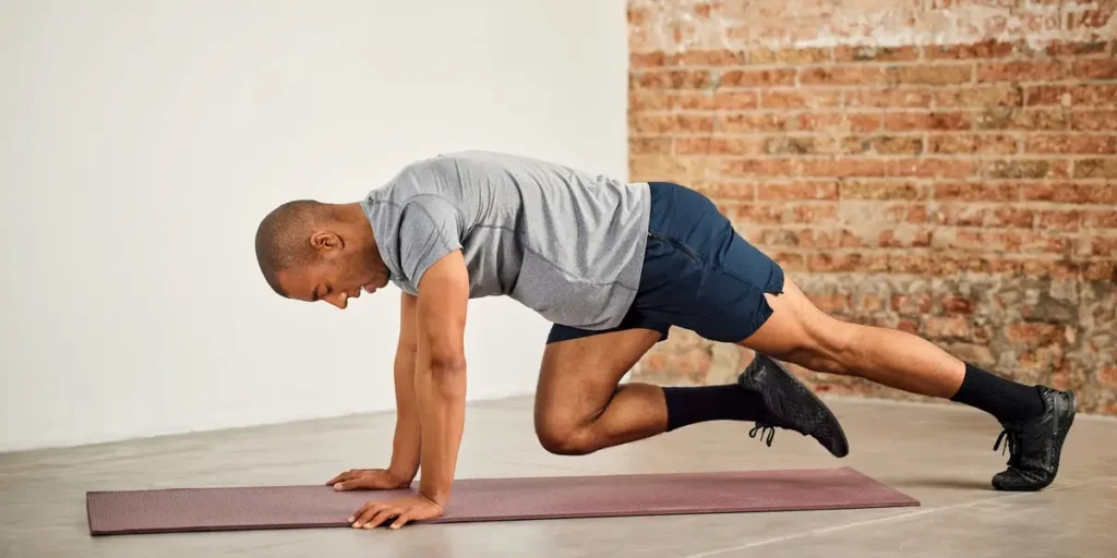 Pilates for core strength: mountain climbers