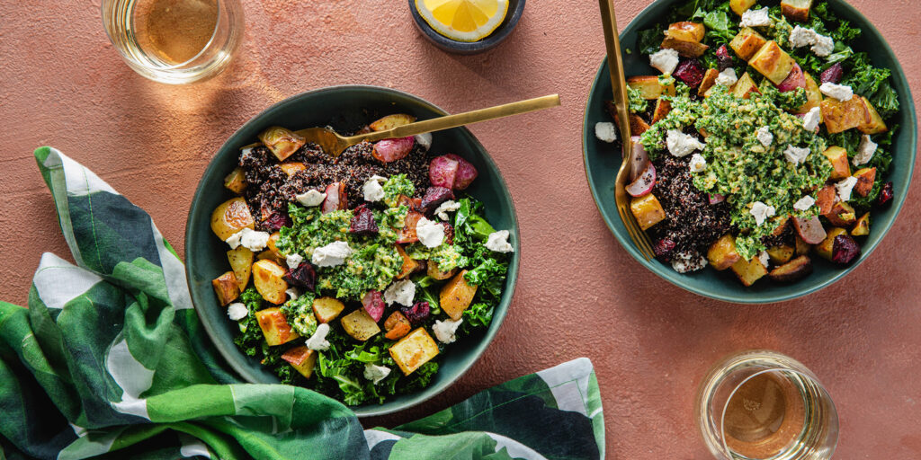 Healthy Meal Prep For Weight Loss: Roasted Vegetable Bowls with Pesto